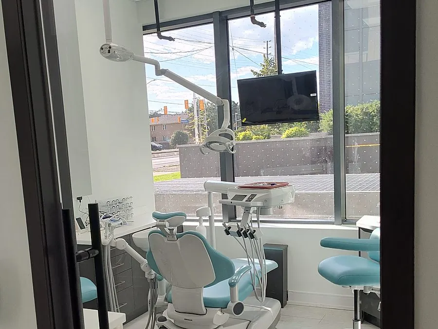 A treatment room at All Care Dental, seen from the corridor
