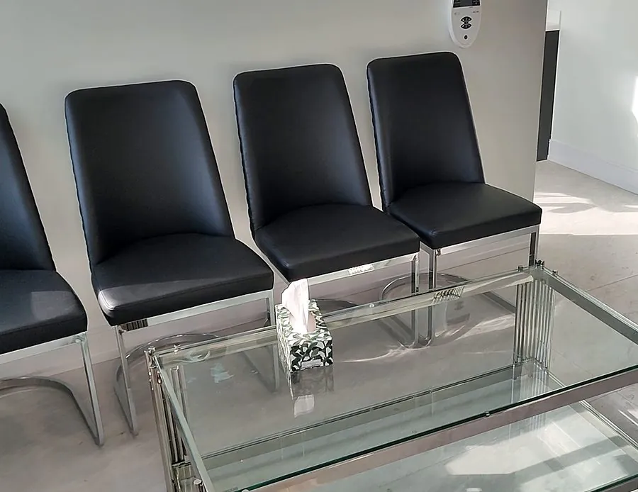 The waiting area at All Care Dental